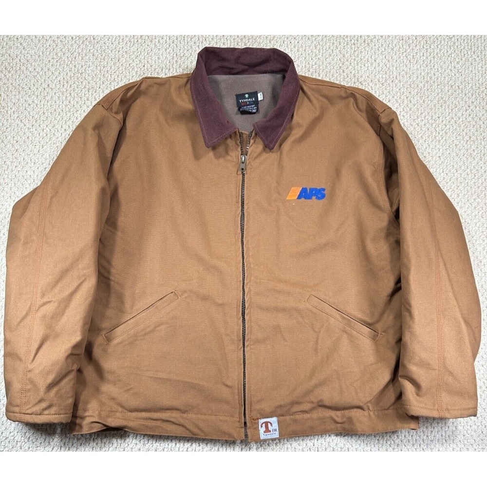 Tyndale Chore Jacket Mens 3XL Brown Flame Resistant Canvas 100% FR Wool Lined